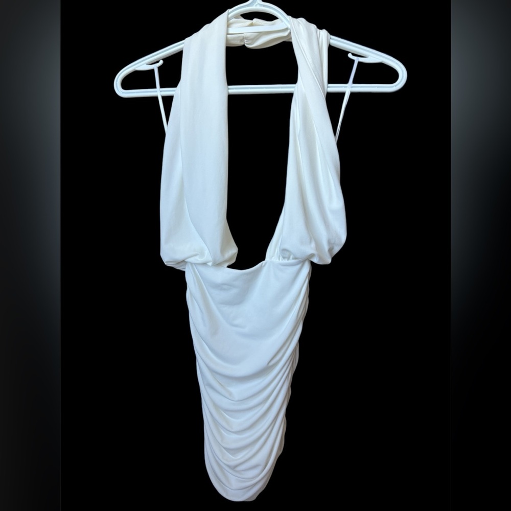 UK 4/XS John Zack Petite Ivory Halter Dress
